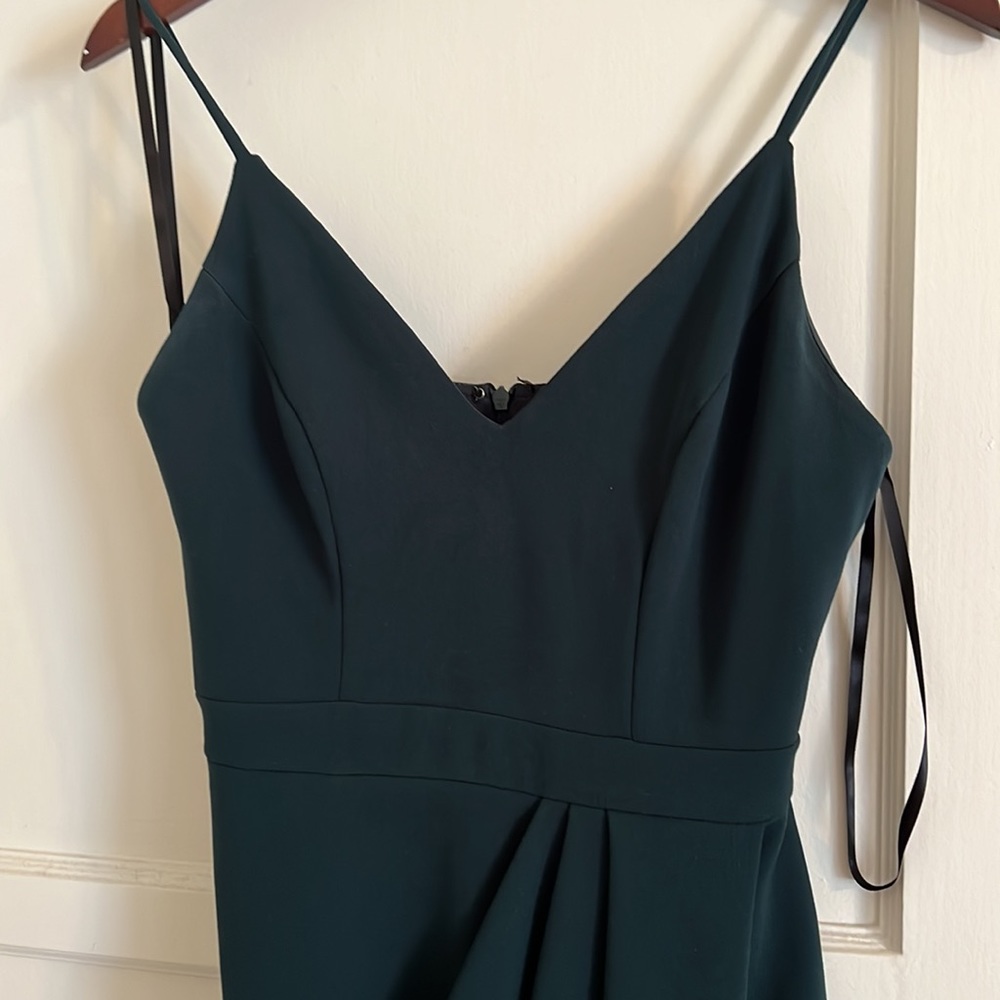 Bhldn bridesmaid dress emerald green
